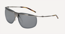 Lunettes de soleil Sport 1000 Solamor — Gun Foncé Brillant et Havane, verres gris, pont titane, taille L forme A, fabriquées au Japon